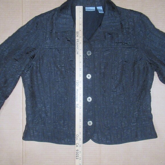 Chico’s Vintage-Inspired Textured Brown Button-Up Jacket | Size 2 (Large) - Picture 4 of 10